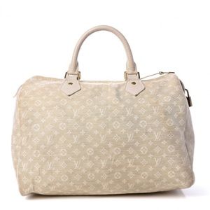 Authentic LOUIS VUITTON Mini Lin Speedy 30 Dune